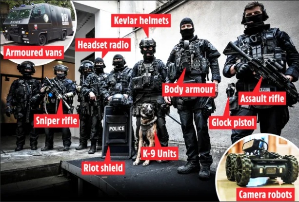 ARMED & READY உதைபந்தாட்ட விளையாட்டுக்கு anti-terrorist unit பொலிஸ் பாதுகாப்பு கொடுக்கிறார்கள்