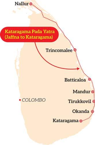 கதிர்காமப் பாத யாத்திரை ஆரம்பம்! வடகிழக்கிலிருந்து பக்தர்கள் படையெடுப்பு !