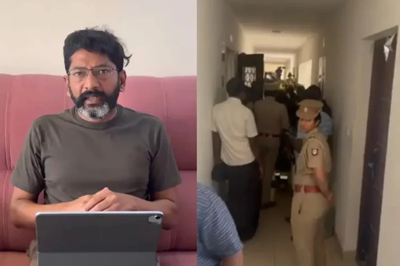 கடப்பாறை வைத்து கதவை உடைத்து சவுக்கு சங்கரை கைது செய்த பொலிஸ்